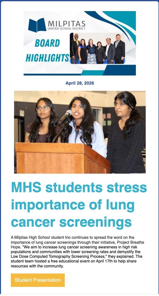MUSD Board Highlights Newsletter